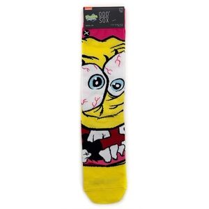 Odd Sox SpongeBob Zombie Crew Socks Mens Womens Fun Gift Nickelodeon Pink Yellow